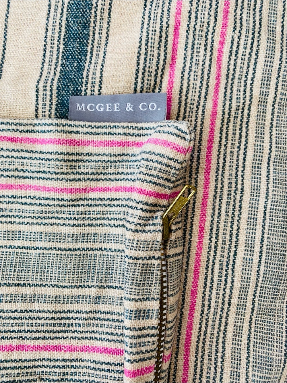 A Set of 2 McGee & Co 22inch Square Linen Pillow Covers